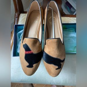 Dachshund suede women’s loafers